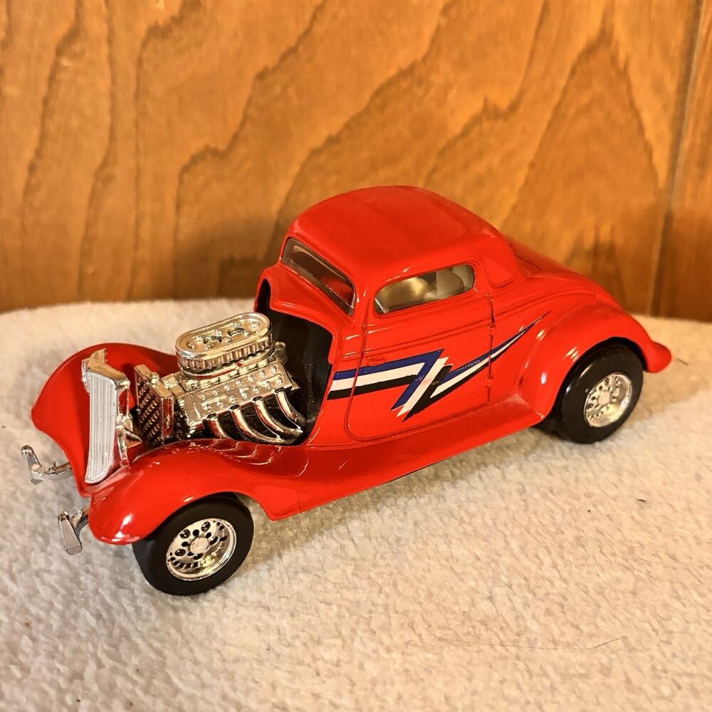 Vintage 1/32 5 1/4" Majorette Hot Rods 1930's Ford 3 Window Coupe Red
